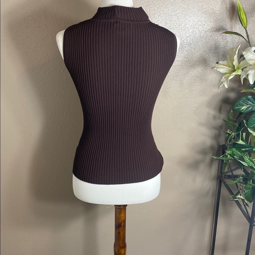 Belldini Chocolate Ribbed Knit Top - Picture 3 of 5